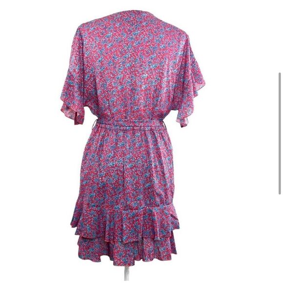 NEW Anthropologie Sabina Musayev Liri faux wrap floral ruffle dress Sz S‎ barbie - Picture 8 of 9